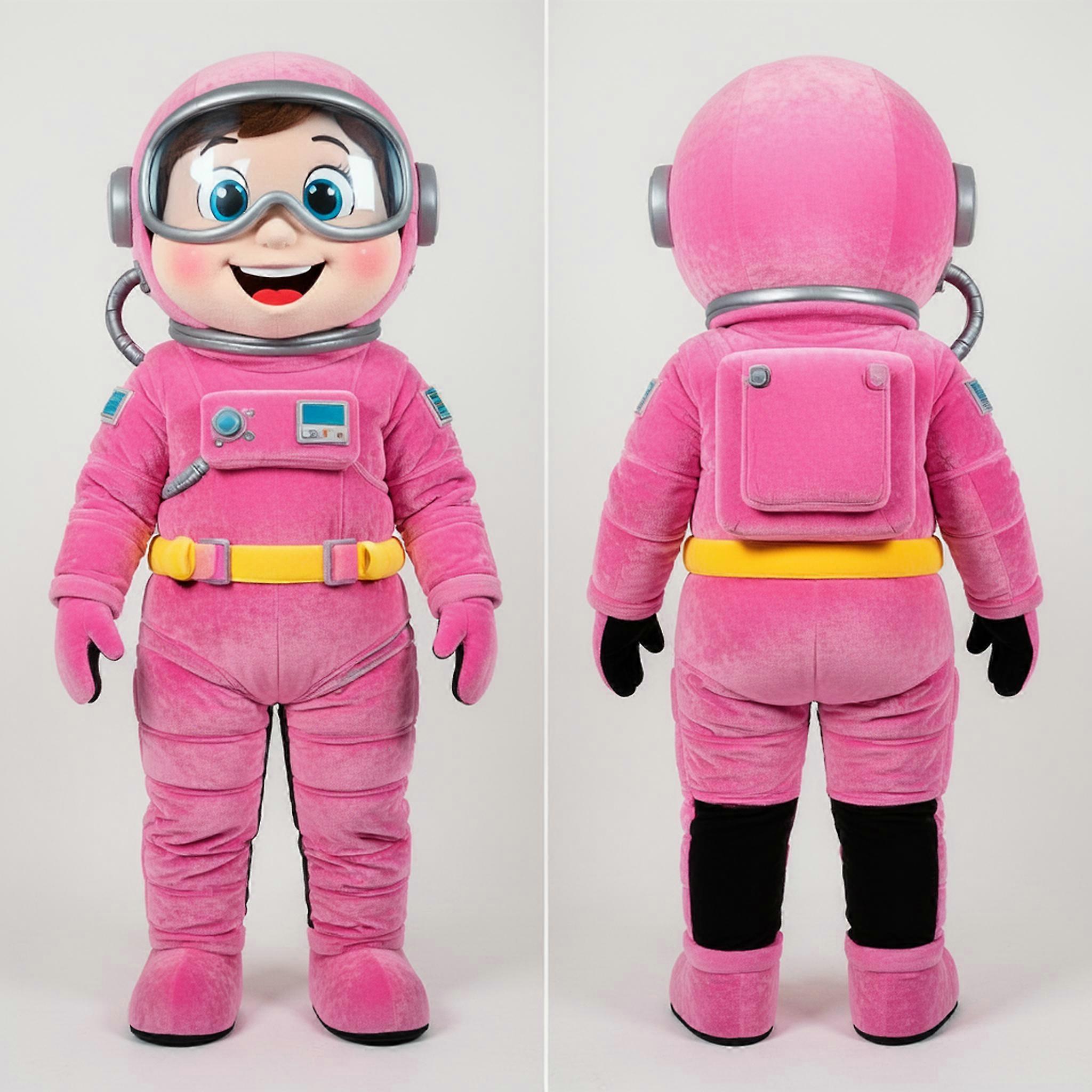 MASTICOT Pink Smiling Astronaut Mascot