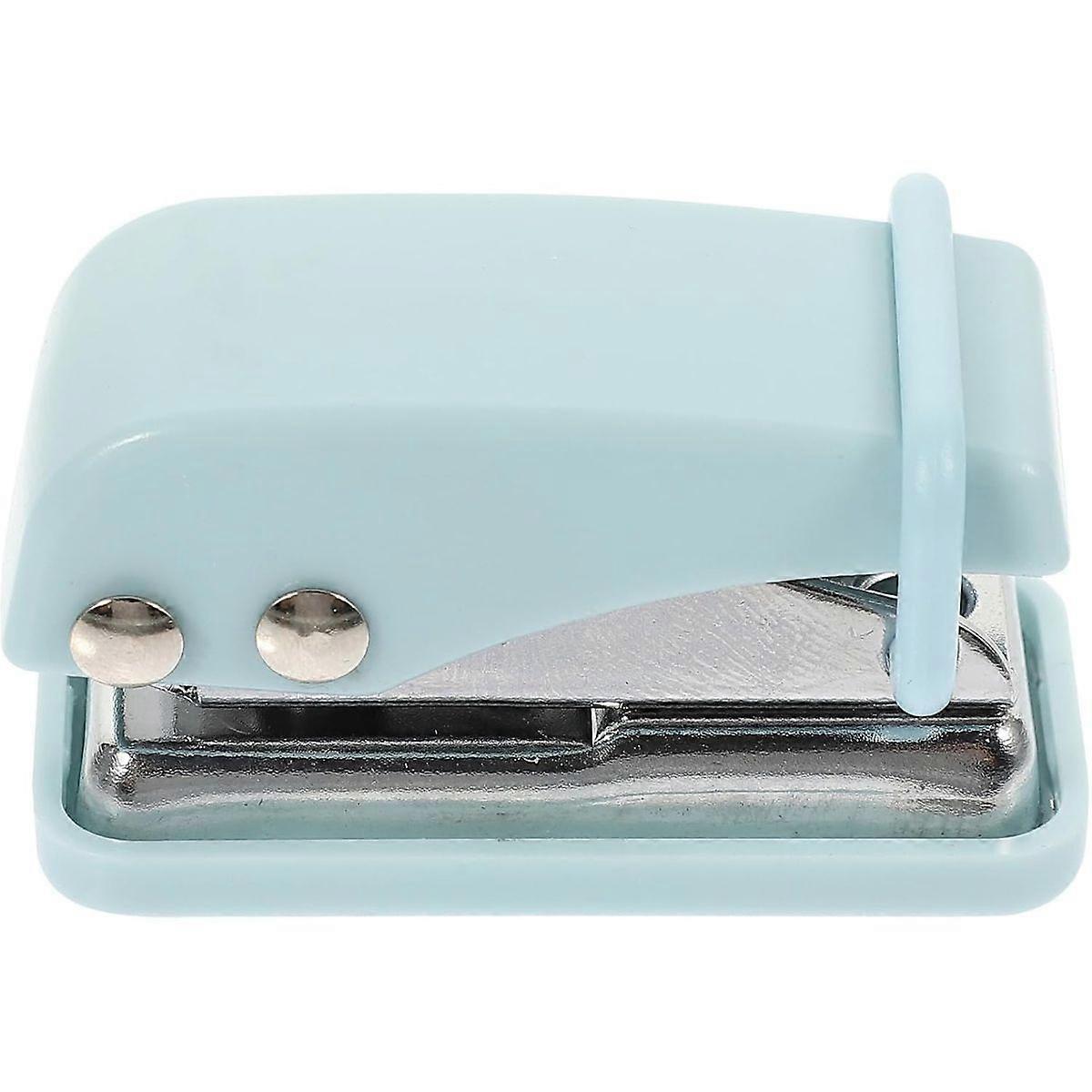 Mini Hole Punch Stapler for Students, Back to School Decorations, Blue