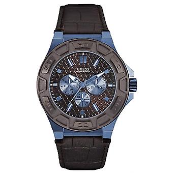 Guess force Quartz Analog Man Watch with Cowhide Bracelet W0674G5