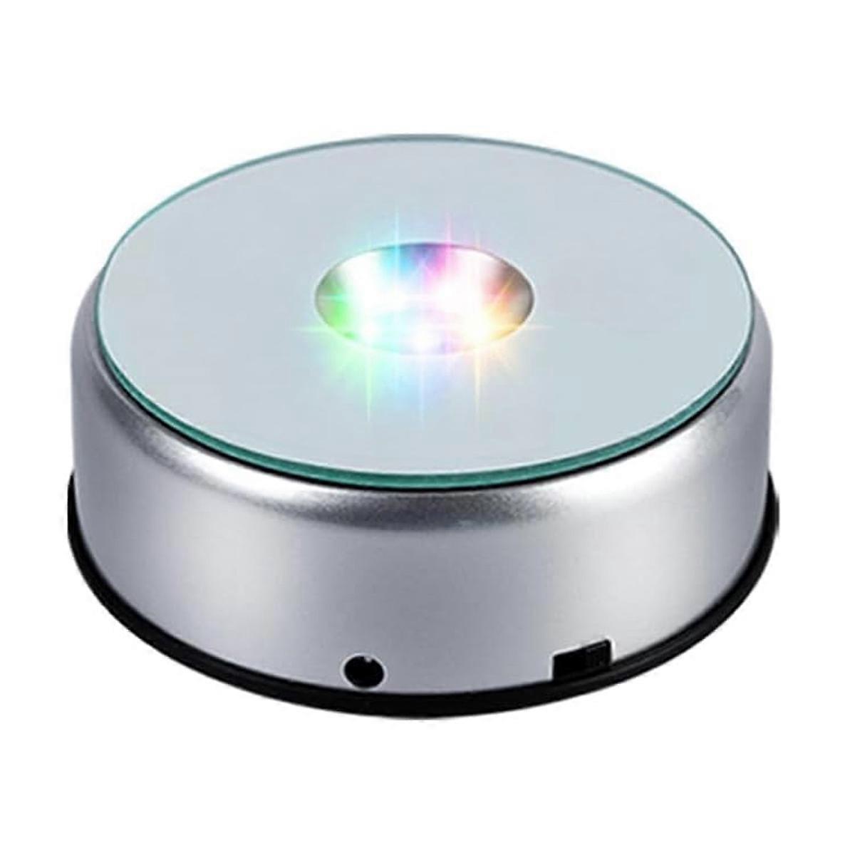 LED Display Turntable Base with 3D Carving and Multicolor Lighting