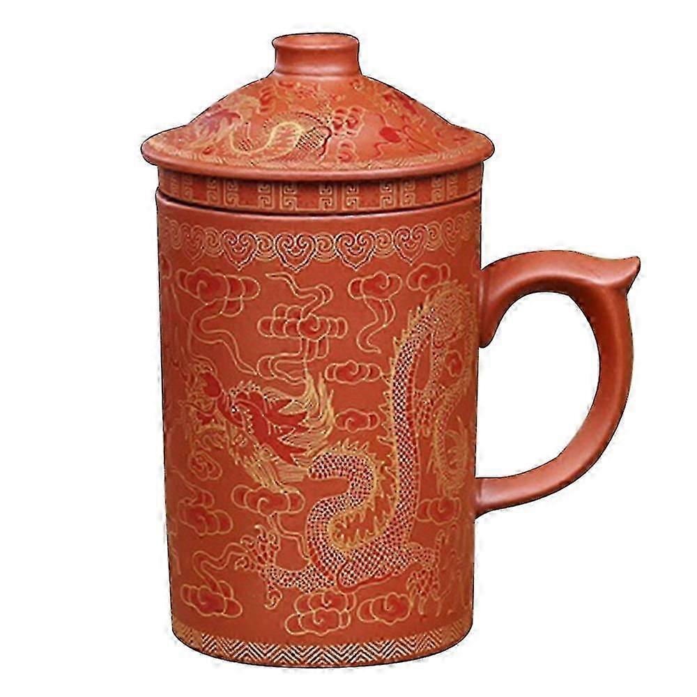 Zisha Dragon Tea Mug With Integrated Strainer