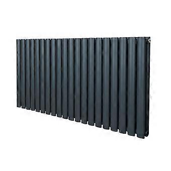 Designradiator Ovale Kolomradiator - 60x120 cm - Dubbel Paneel - Grijs