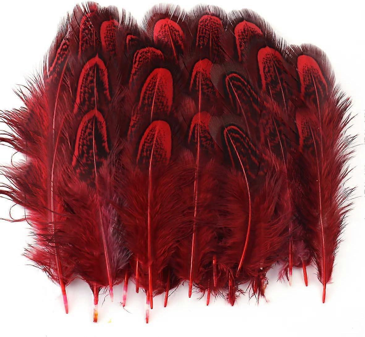 200 Pcs Eco Friendly Red Pheasant Feathers