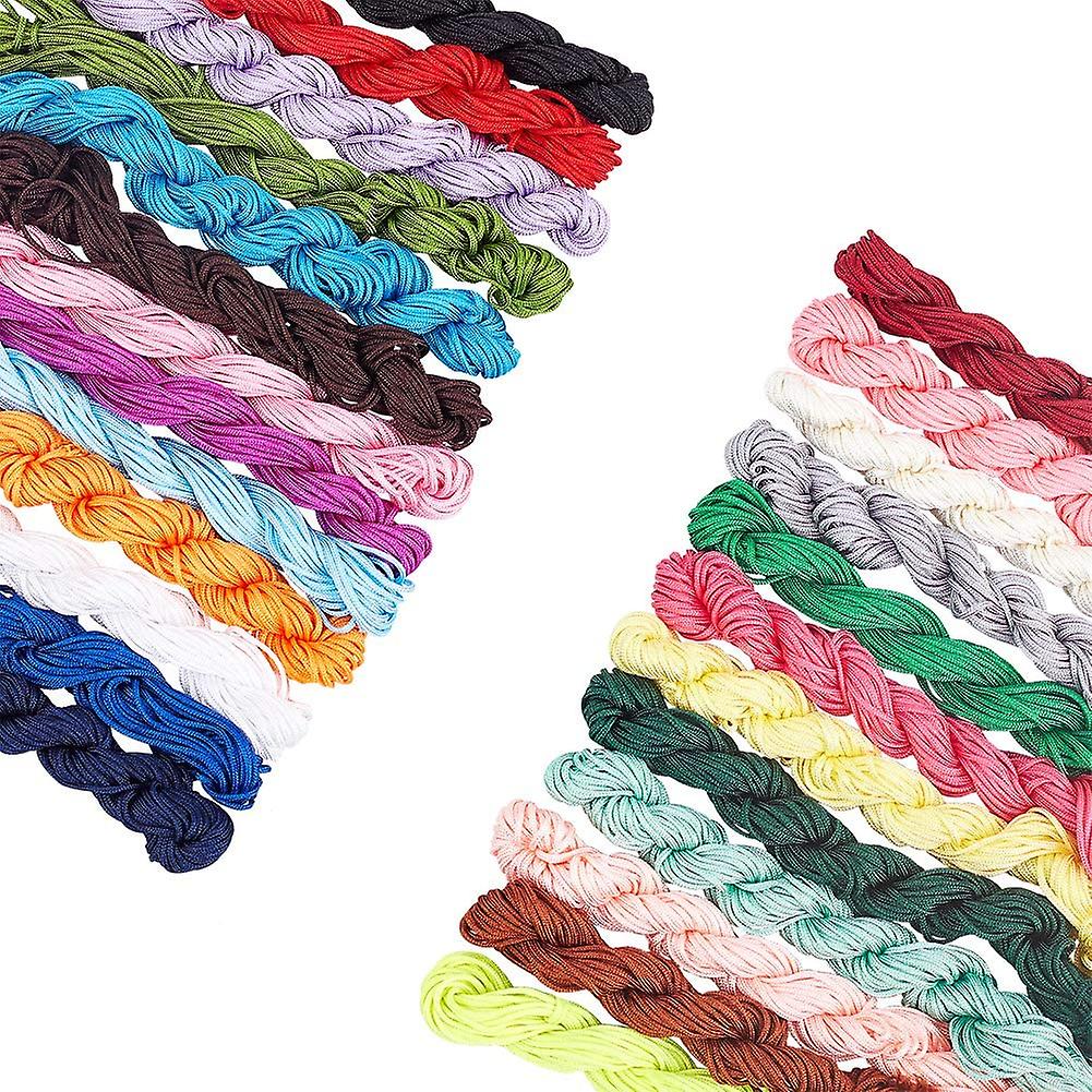 28 Color 2mm Jewelry Nylon Cord, 336 Yards Chinese Knotting Cord Nylon Hand Knitting Cord String Beading Thread Necklace Cord Trim for Kumihimo Macram