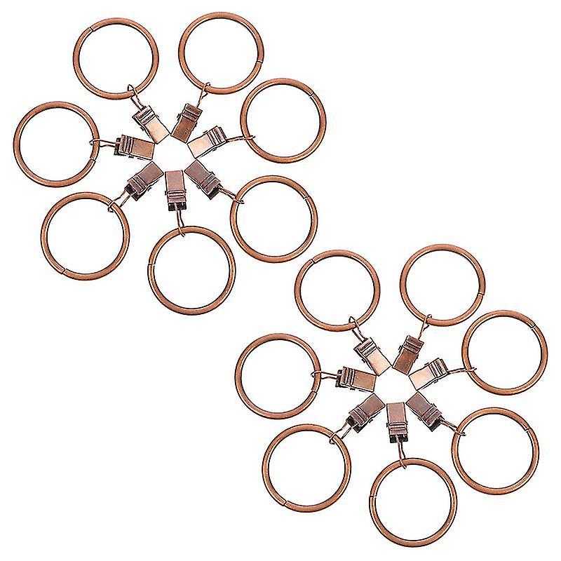 7X4.3cm Red Bronze Window Treatment Replacement Parts 50pcs Household Shower Curtain Hooks Glide Rin