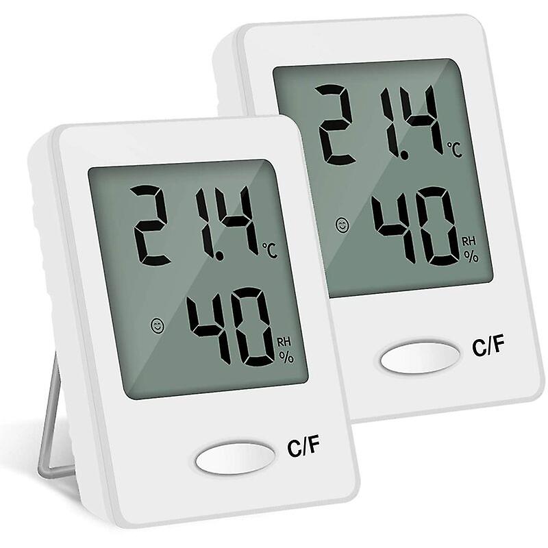 2PCS Portable High Accuracy Digital Indoor Hygrometer Temperature Humidity Thermometer (white)