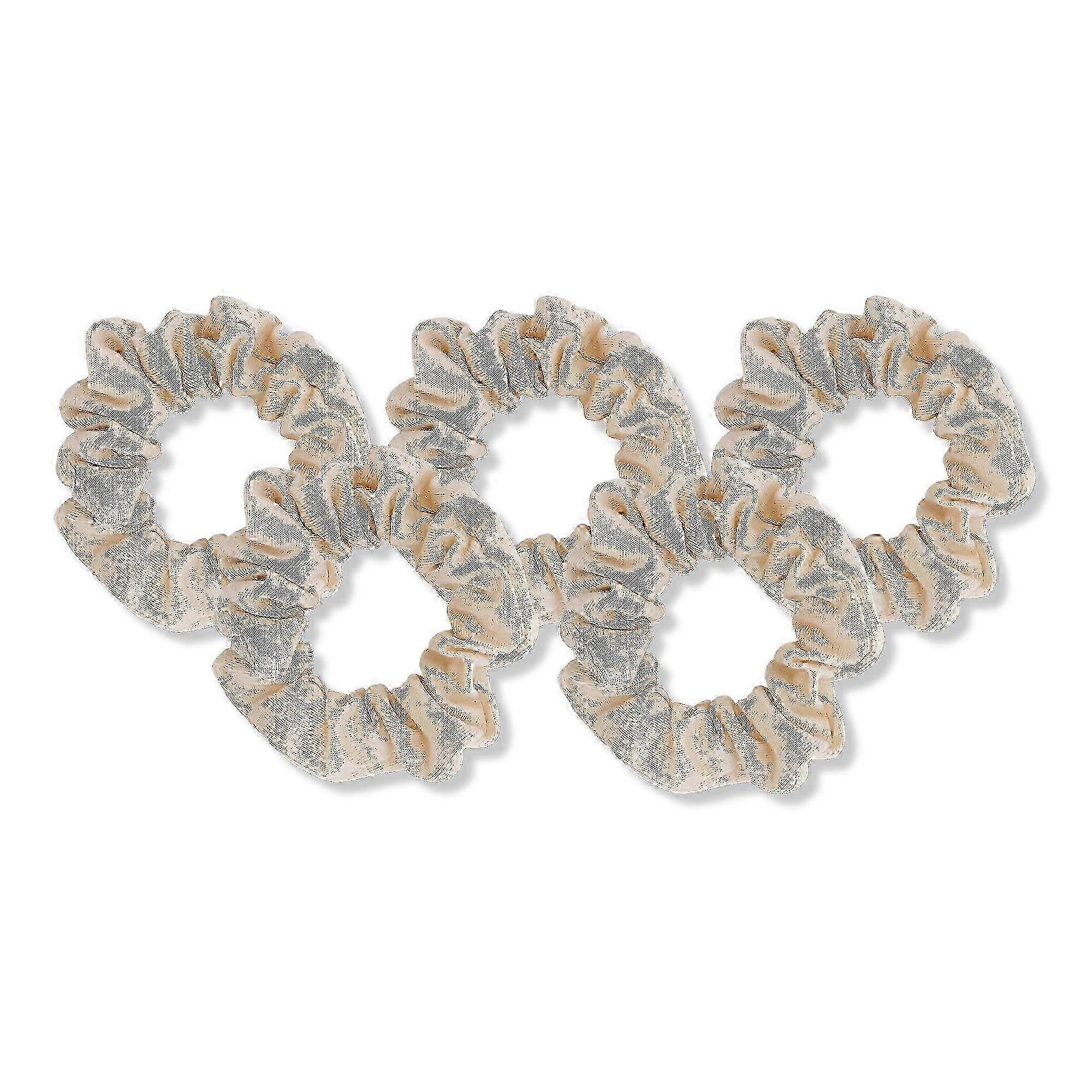 Kitsch Cream Knit Scrunchies, 5 Ea
