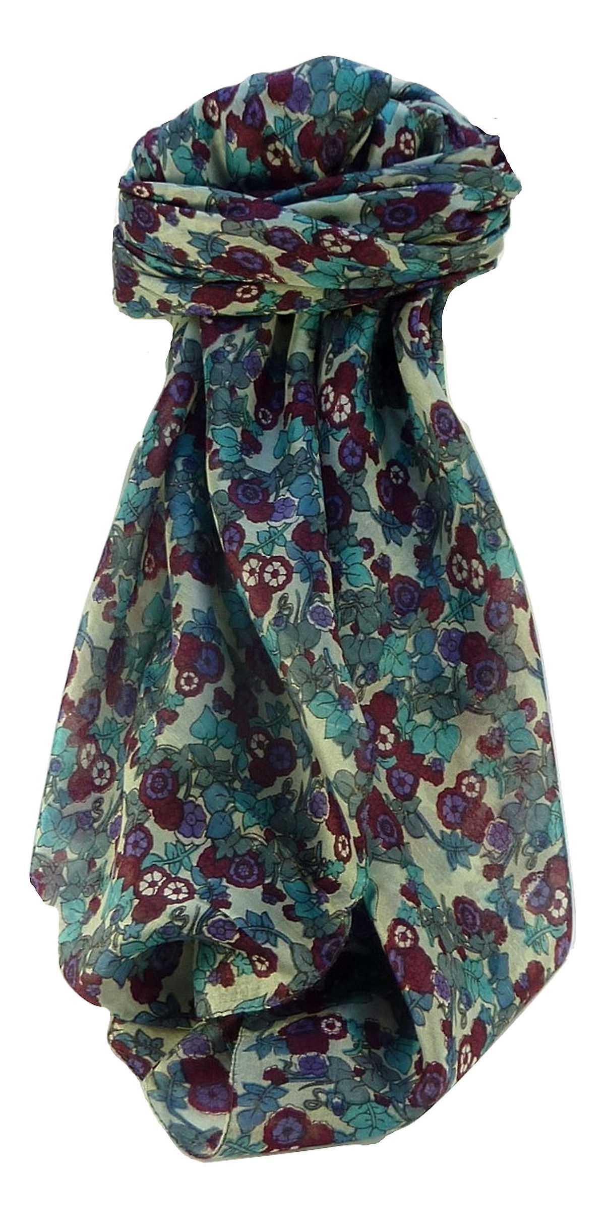 Mulberry Silk Contemporary Square Scarf Floral F215 by Pashmina & Silk