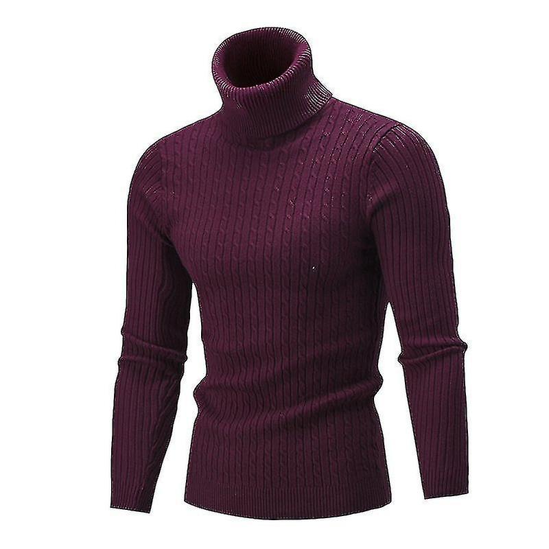 Férfi jumper hosszú ujjú pulóver csavart kötött pulóver téli slim fit pulóver