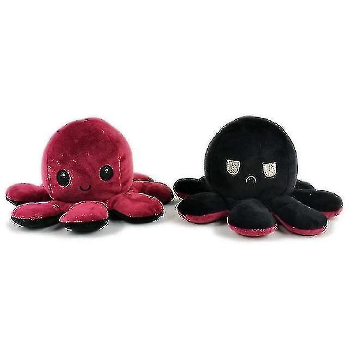 Cute Soft Emulation Reversible Plush Doll (black Wine Red)