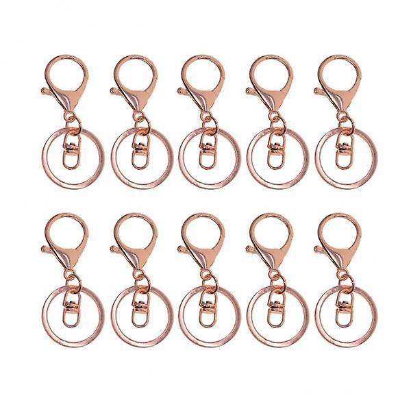 2x10Pc Keychain Rings Split Lobster Claw Clasps Swivel Lanyard Snap Hook Craft