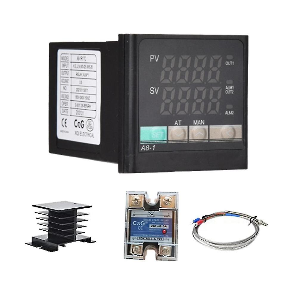 Temperature Controller Kit 100-240 Voltage With 40da Solid State Relay, K Type Thermocouple Probe