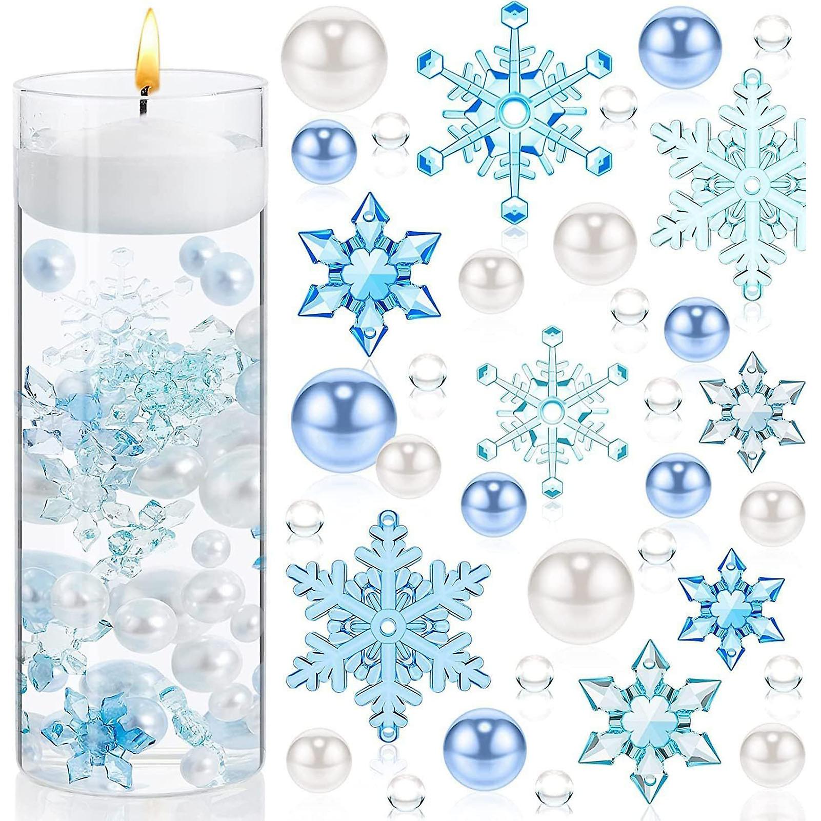 Xmas Pearls Angel Snowflake Vase Filler Christmas Style Bright Pearls Beads For Christmas Home Party Decor