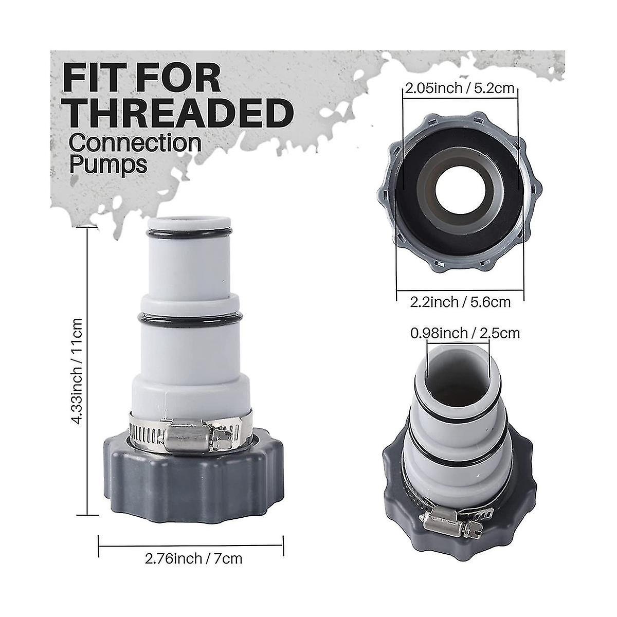 Replacement Hose Drain Plug Connector Adapter Kit Pool Drain Adapter,1.5 Inch To 1.25 Inch Hose Adapter For