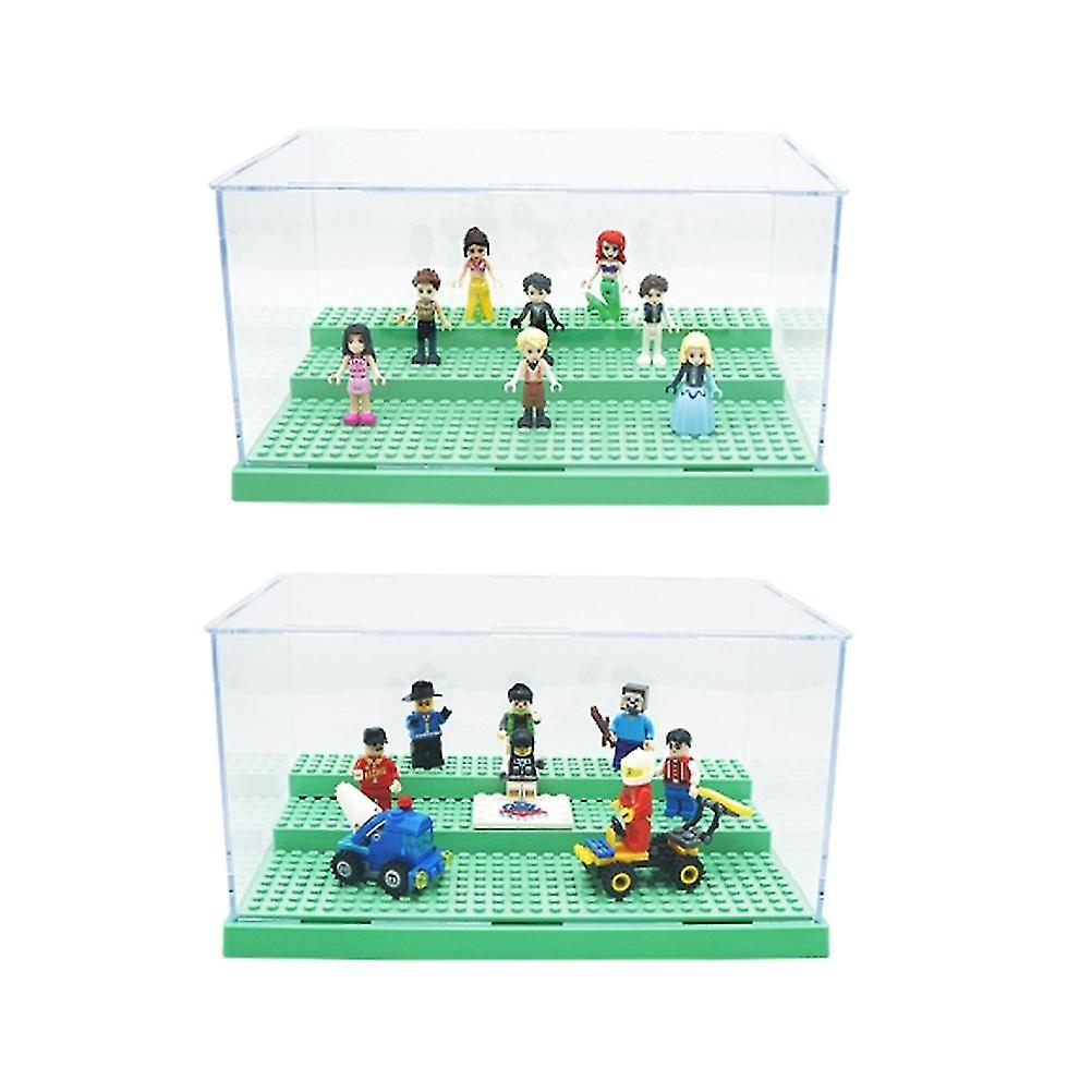 3 Steps Display Case Acrylic Box Dustproof Display Case for Blocks Plastic Display Box