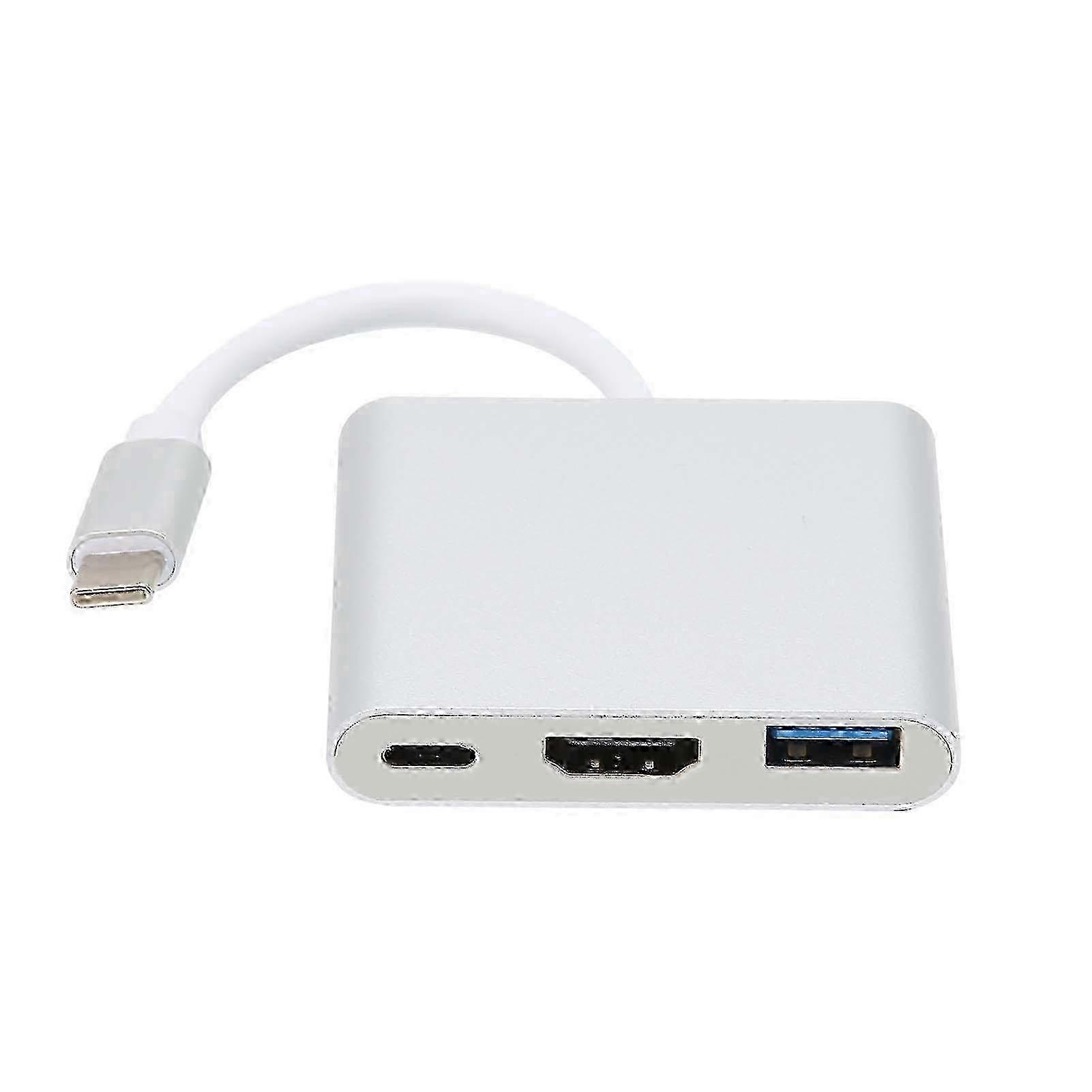 3 In 1 Type C Expansion HUB Cable Splitter with PD HD Multimedia Interface USB3.0 Ports