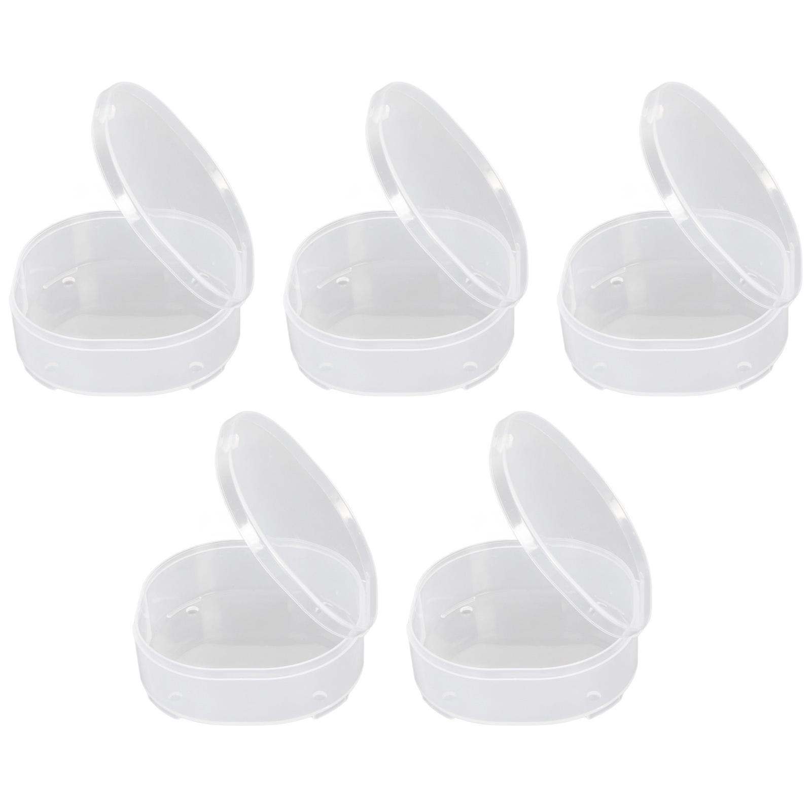 5pcs Makeup Puff Storage Box Portable Transparent Powder Puff Container Case for Bead Stud Earrings