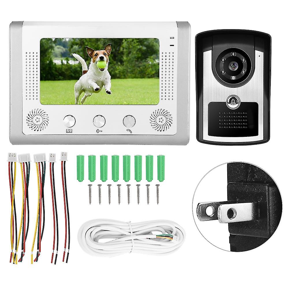 7Inch Wired Waterproof Video Intercom Doorbell Ir Camera Monitor Door Phone 110-240v Us Plug