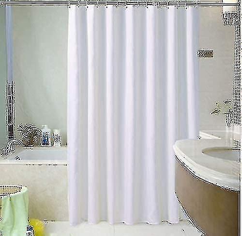Plain Fabric Shower Curtain - White 180 X 220 Cm - Extra Long