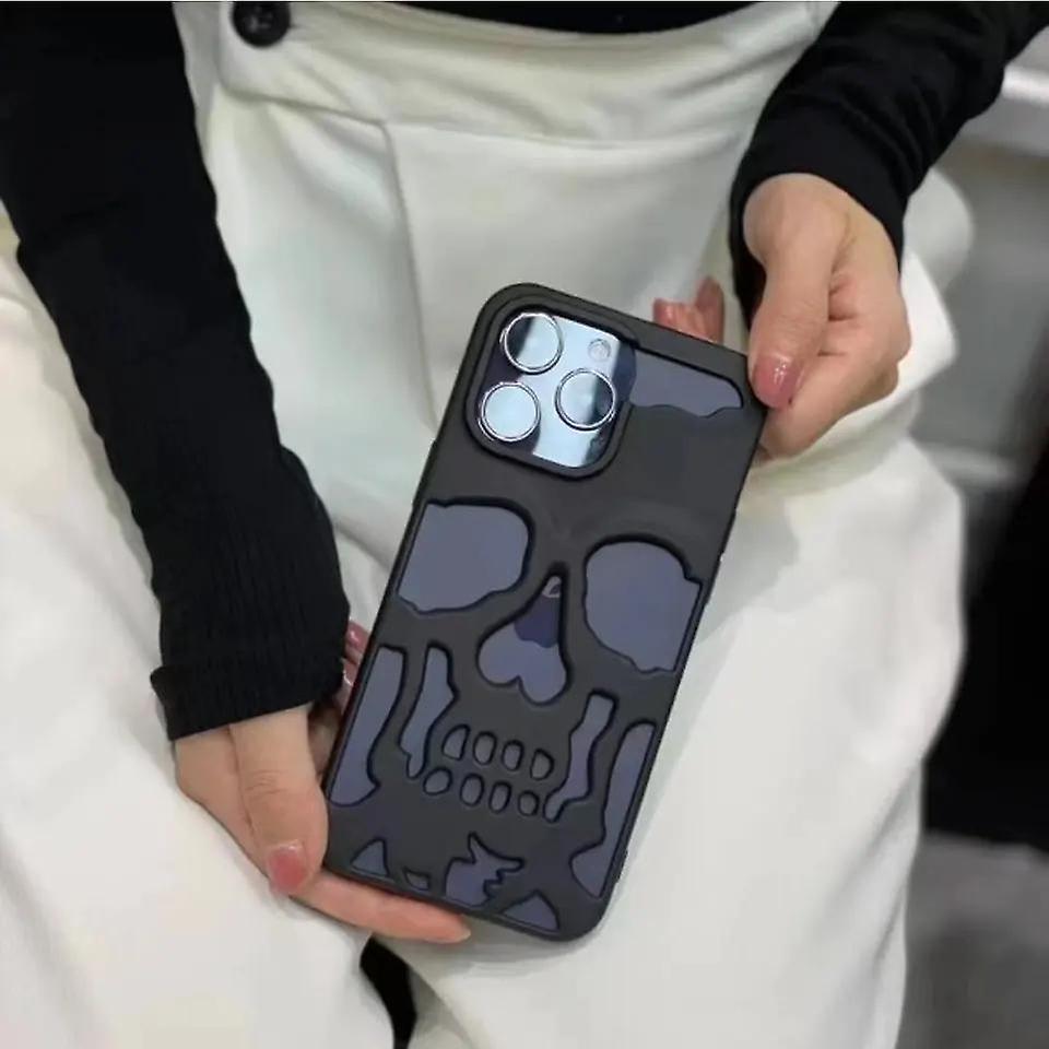 Metallic Skeleton Phone Case for iPhone 14 - Premium Protection with Cool Design