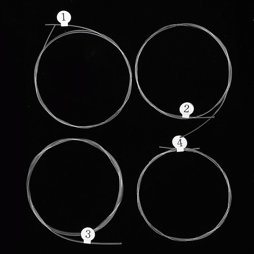 4Pcs Ukulele String Set Bright Sound Carbon Transparent 0.52-0.74mm