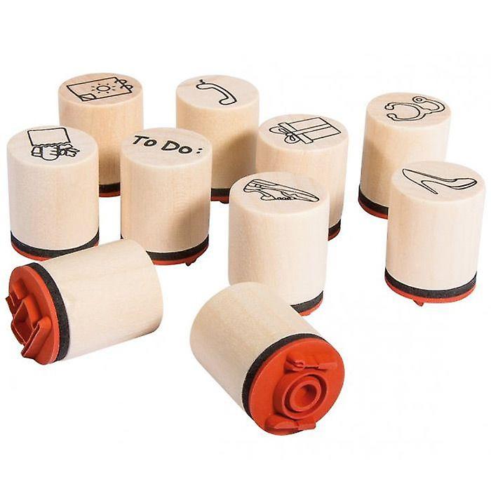Wooden stamps kit Ø 2-2.5 cm - Scrapbooking