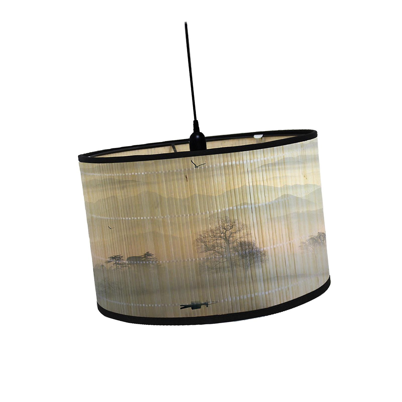Drum Print Lamp Shade Drum Shaped Lamp Shades for Pendant Ceiling Desk Style A