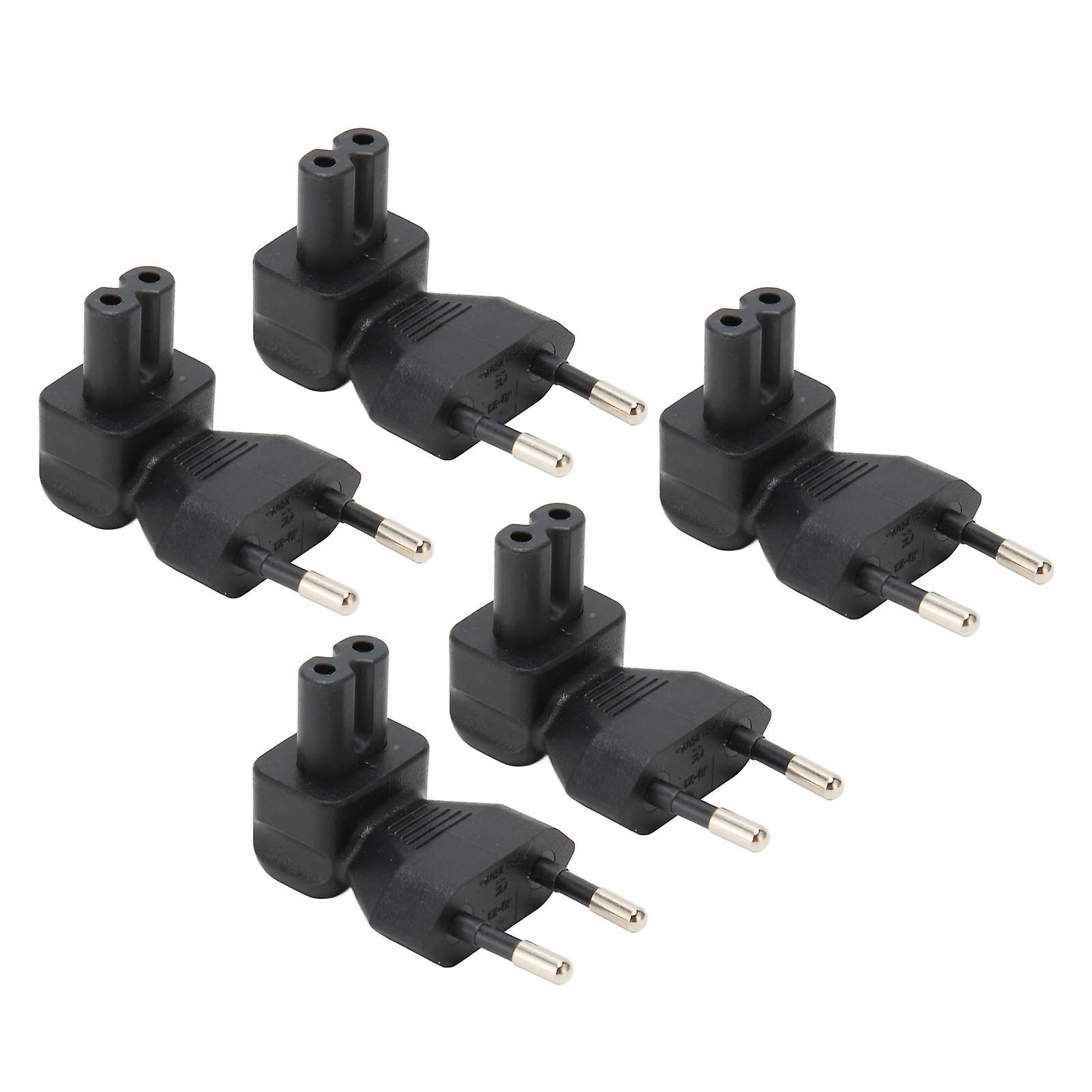 5pcs IEC320 C7 Male to IEC320 C7 Female Power Adapter Angled Connector
