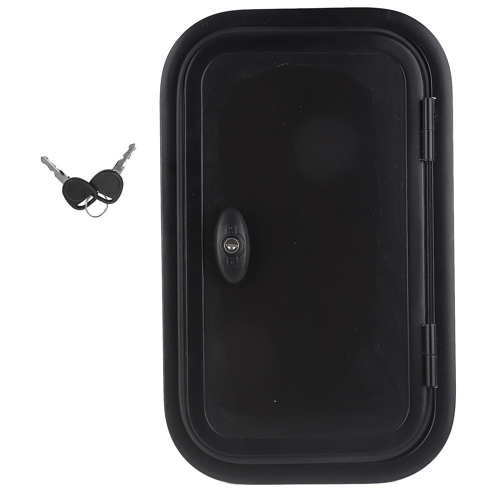 Heavy Duty RV Baggage Door With Flat Lock for Camper Black Square