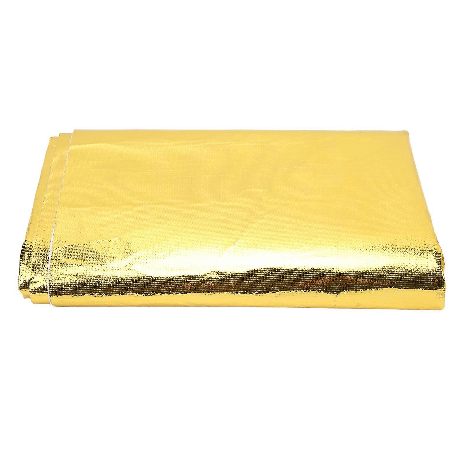 Gold reflective tape for high temperature heat shielding, thermal insulation for wrapping wires and fuel lines.