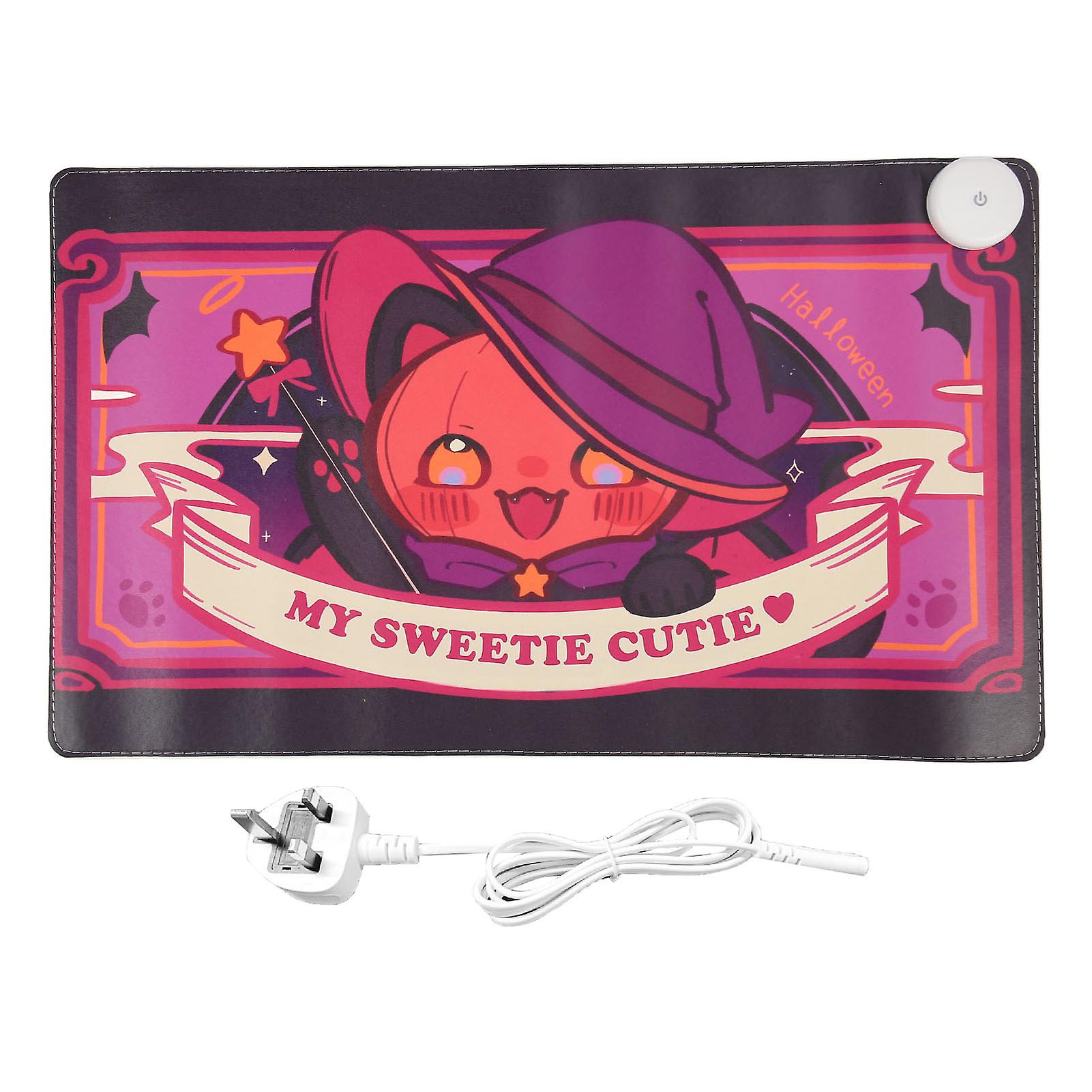 Warm Desktop Mouse Pad Large PU Leather 3 Gears Adjustable Heating Mat for Office