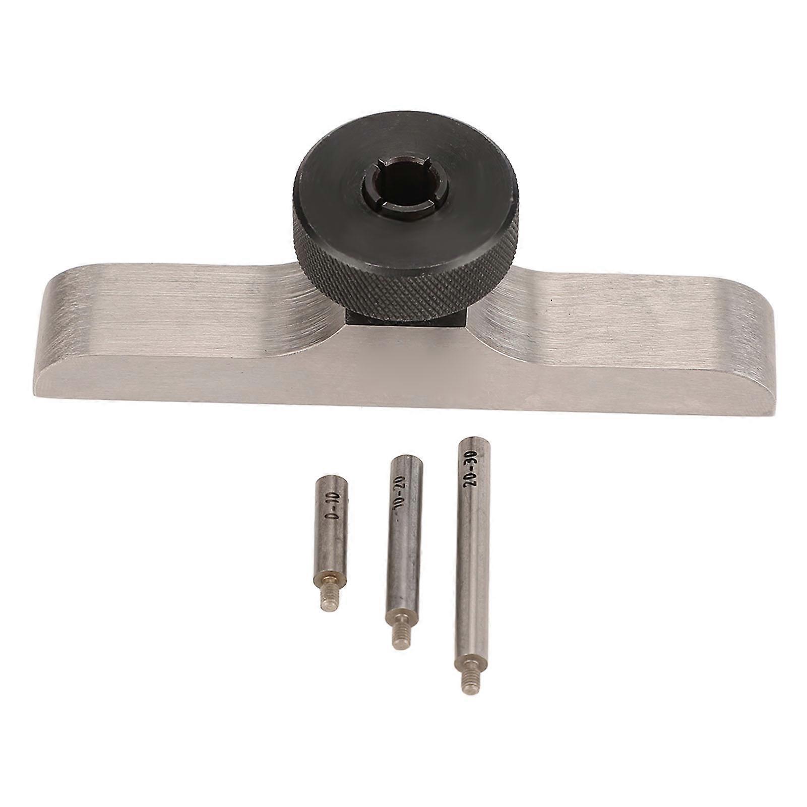 Depth Dial Indicator Base Hardened Stainless Steel Depth Micrometer Stand with 3 Pcs Extension Rods 103x17mm/4.1x0.7in 
