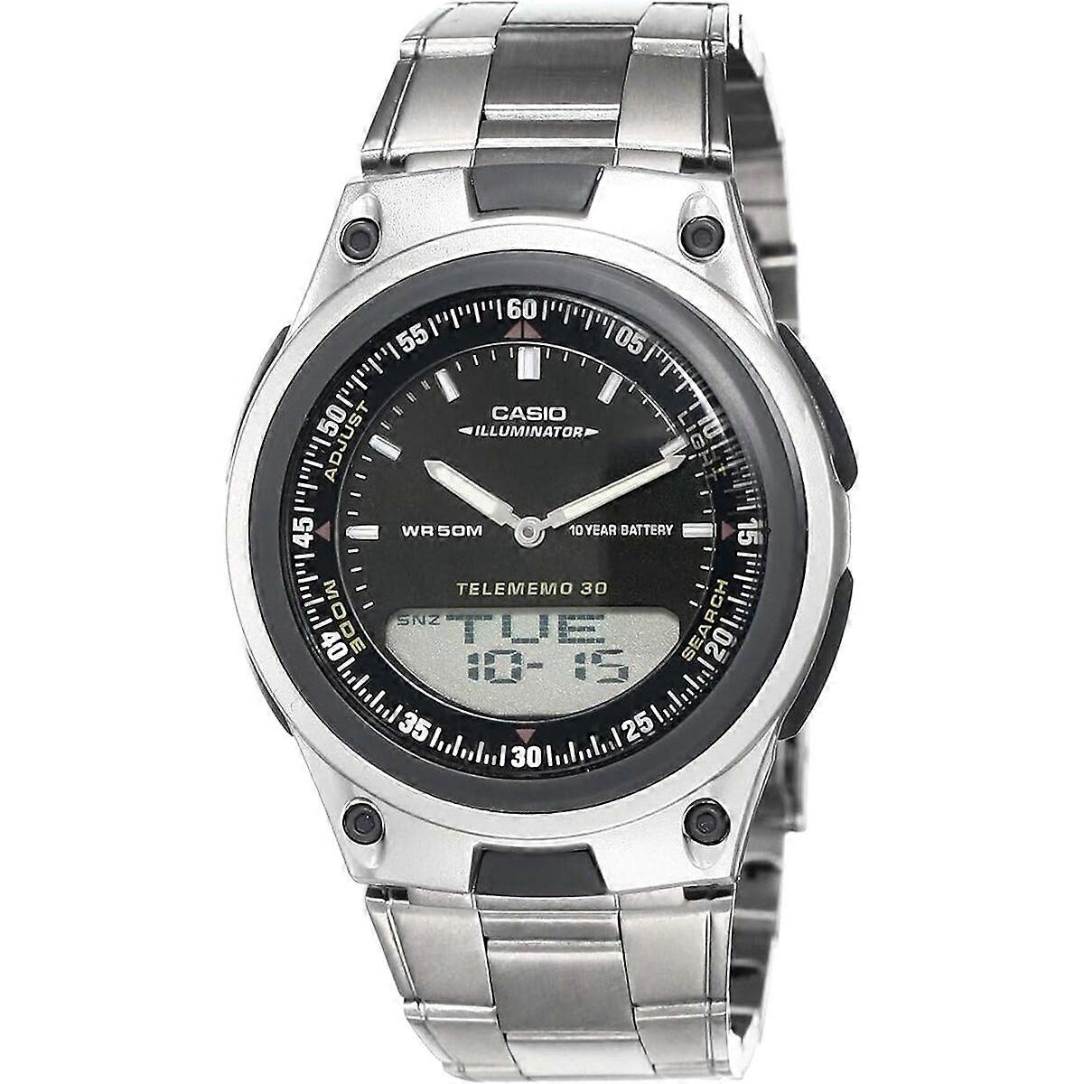 Herenhorloge Casio ILLUMINATOR TELEMEMO 30 Zwart Zilver (Ø 40 mm)