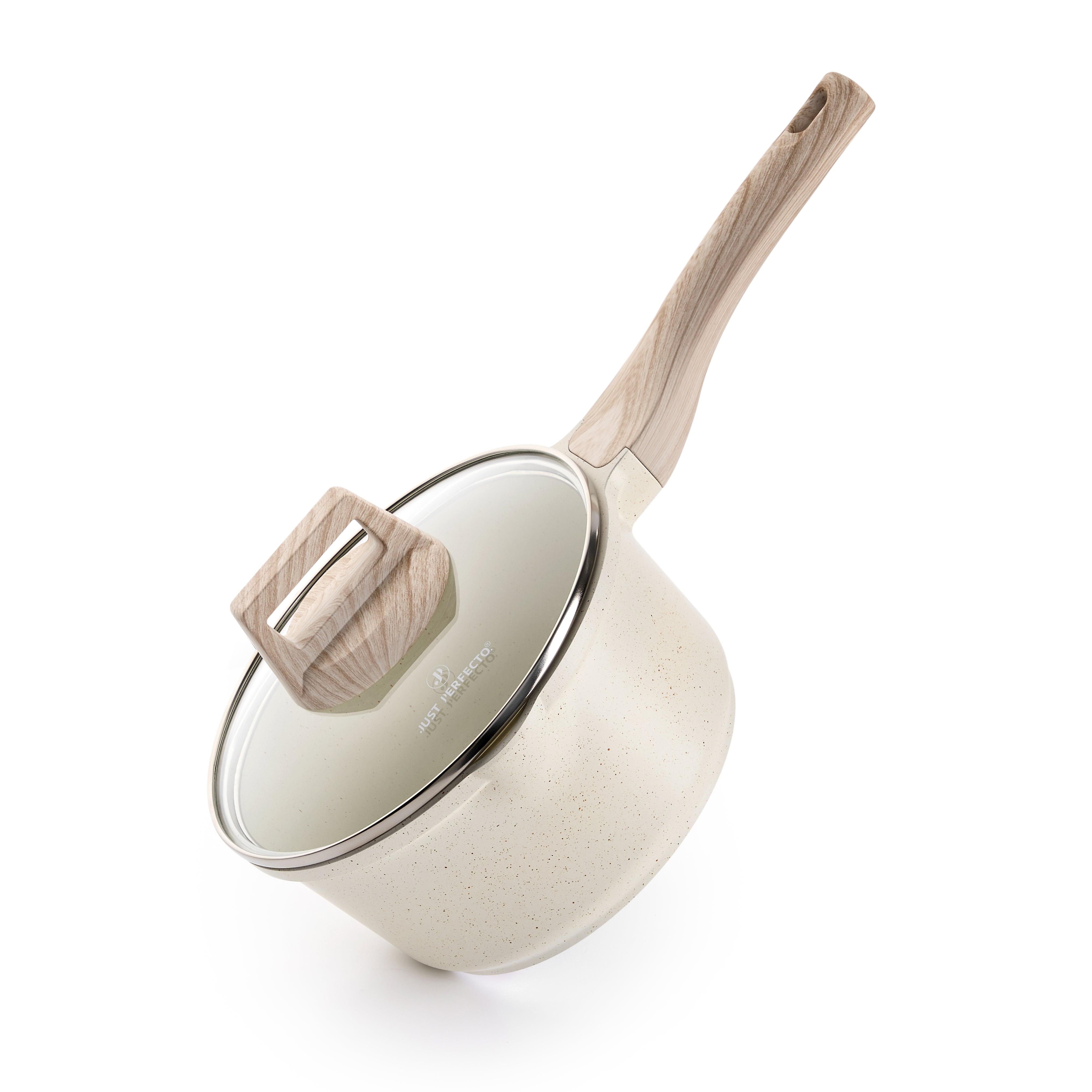 Just Perfecto granieten pan met antiaanbaklaag en deksel