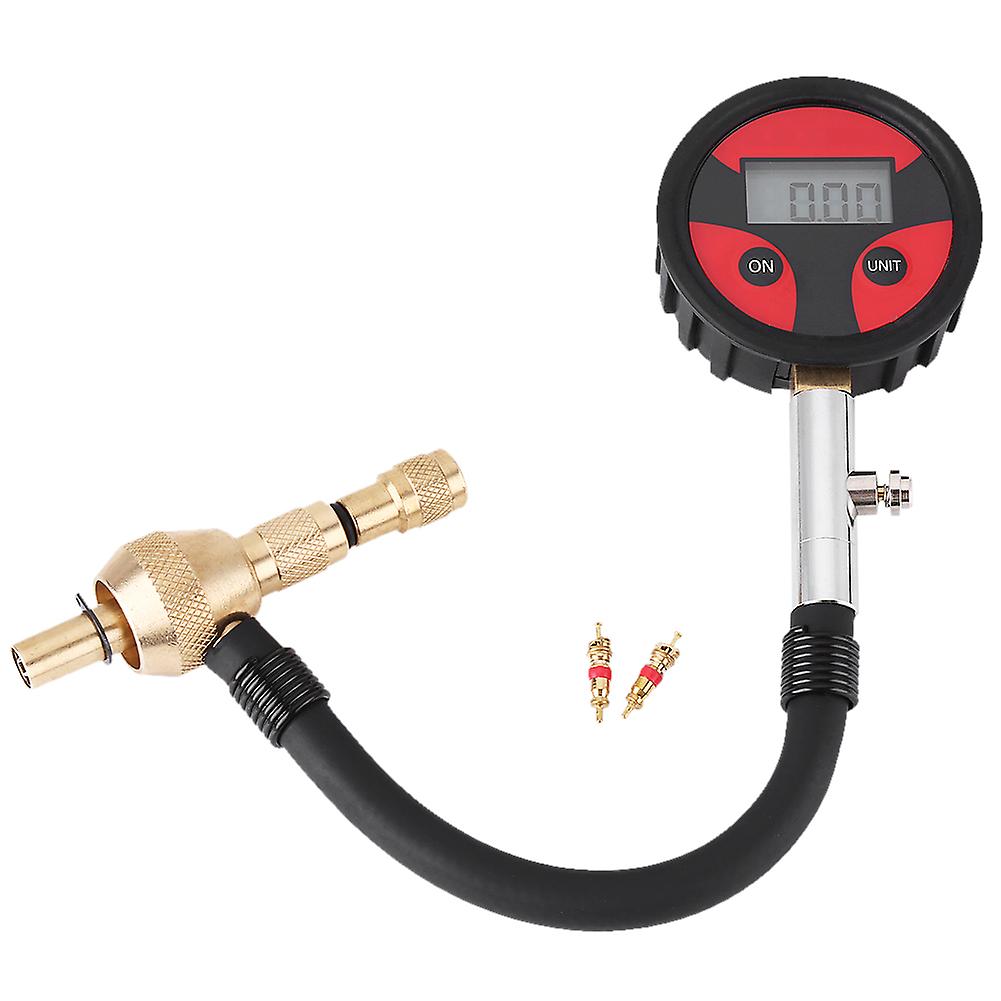 Digital tire gauge for motorcycle with LCD screen