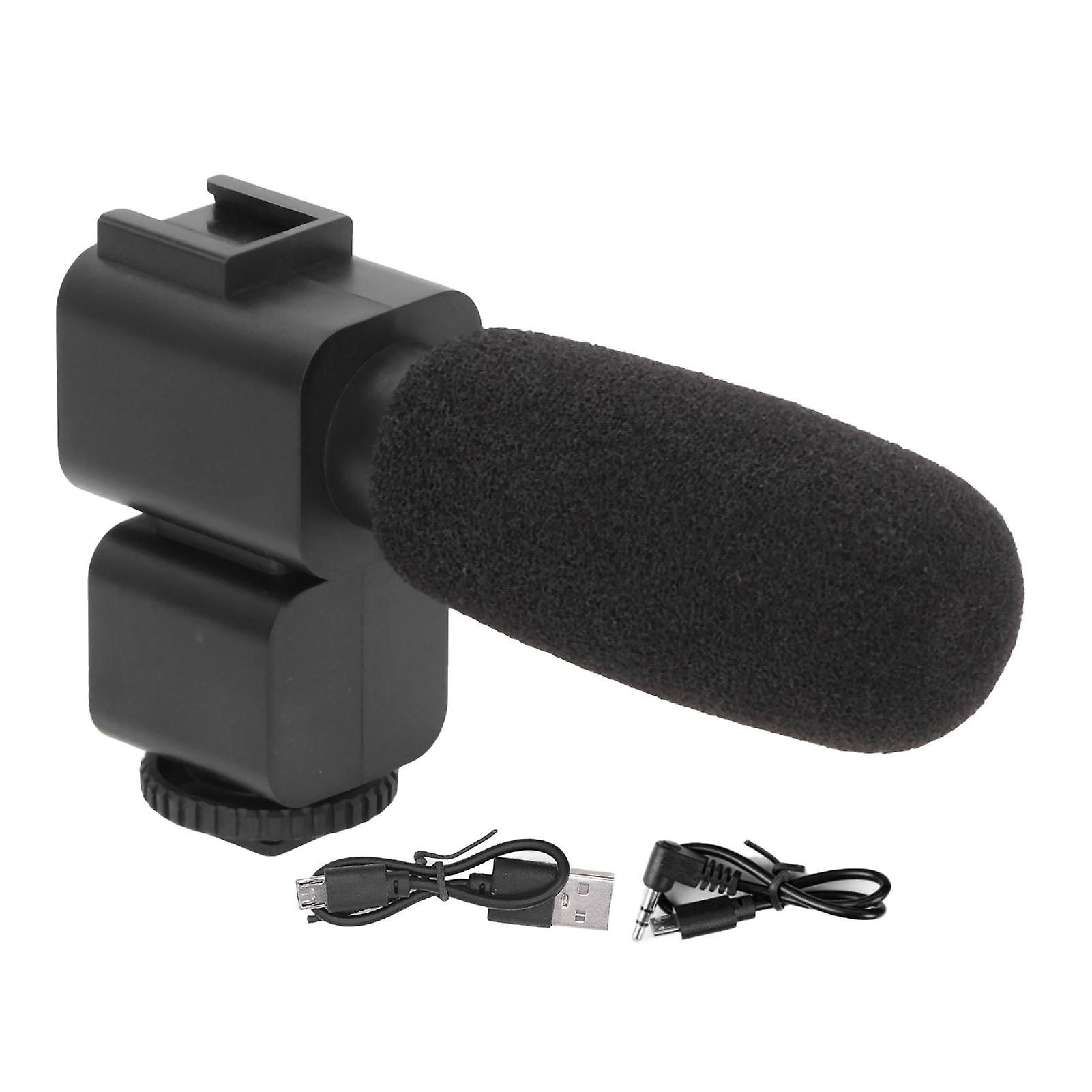Wide Range Stereo Interview Microphone - Shock Absorbing, Low Noise for Cameras