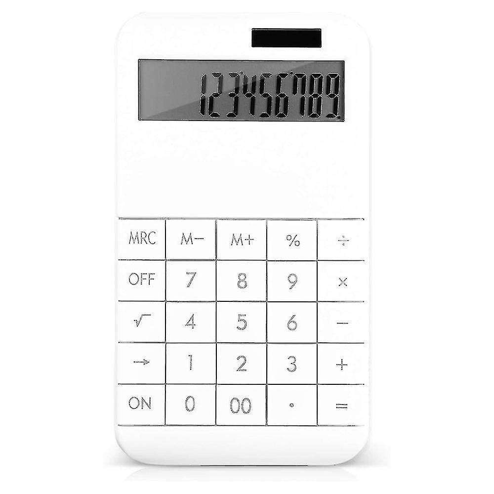 Desktop Calculator Standard Features, Large 12-Bit Lcd Display And Large Keys, Battery/Solar Powered - White (Battery Not Included, Sticker Includ