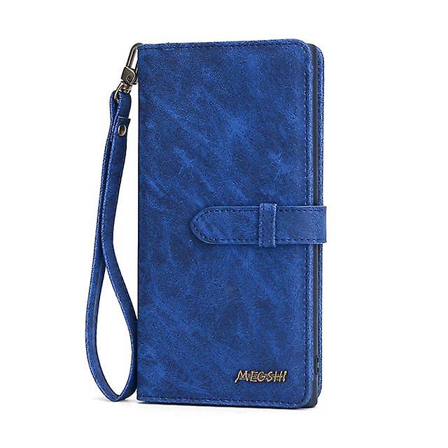 Leather Case with Multiple Pockets for Samsung Galaxy S7 - Blue