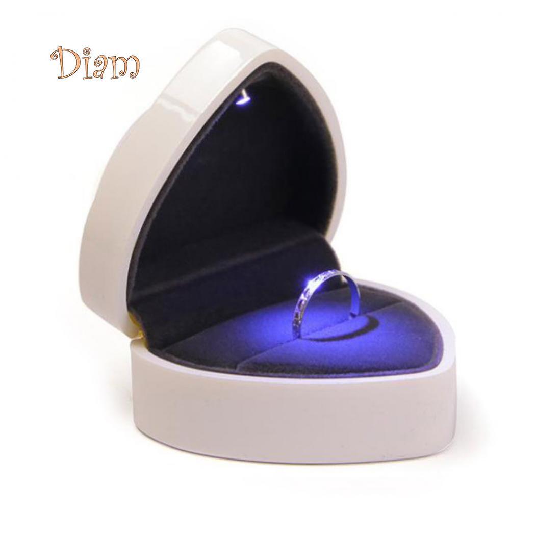 CO&LO Heart Shape LED Light Ring Holder Box Proposal Wedding Band Display Storage Case