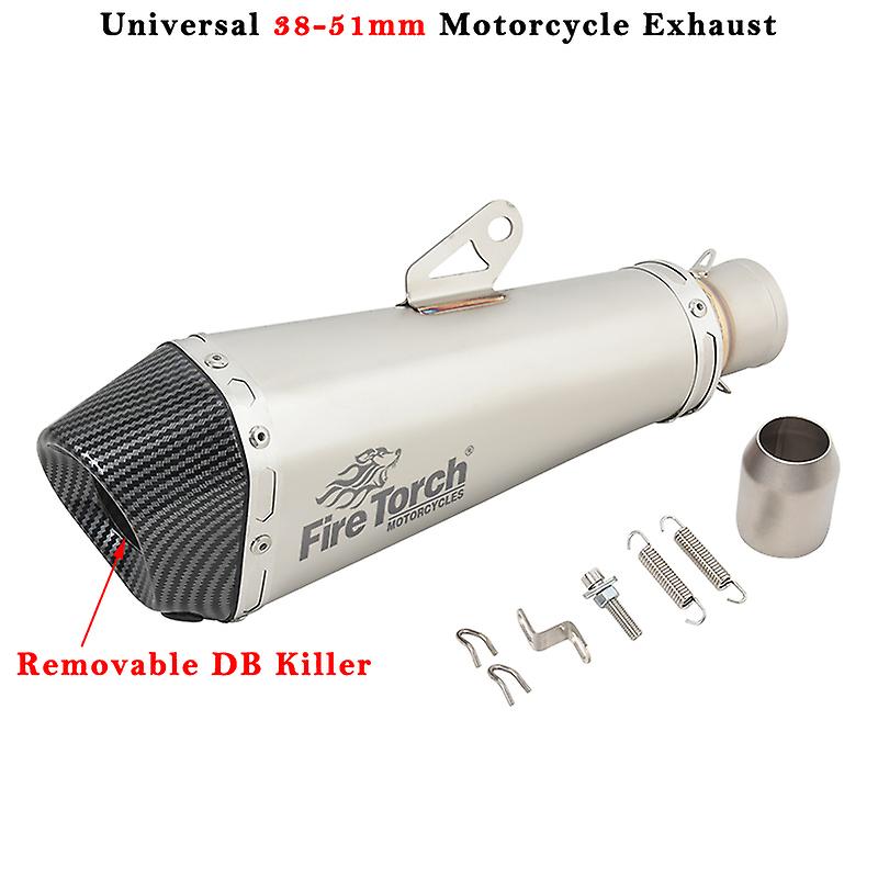 Universelles 51mm motorrad auspuff moto flucht system modifizierter schall dämpfer db killer für cbr250rr rc390 g310r r25 r3 gsx250r zt125 g