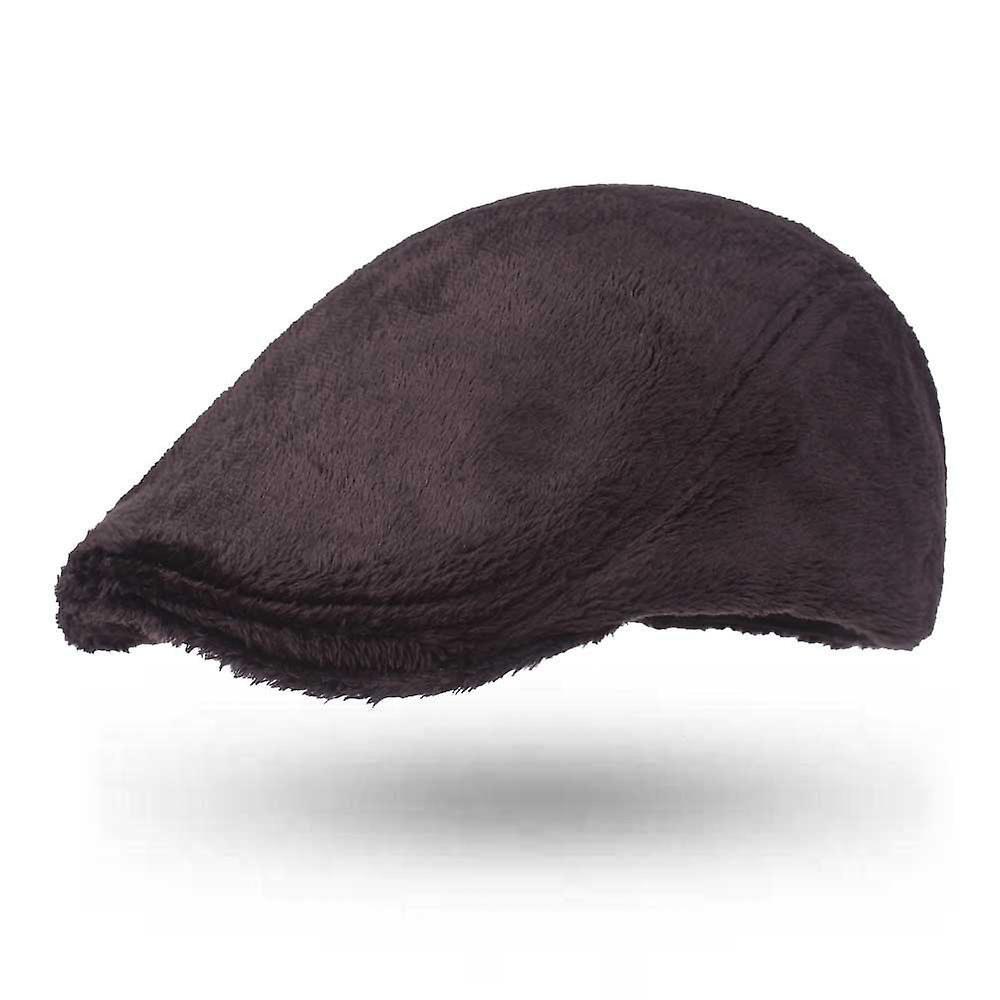 Beret Hat Winter Peaked Cap Men's And Women's Fleece-lined Beret Autumn Winter Hat Hat Flannel Beret