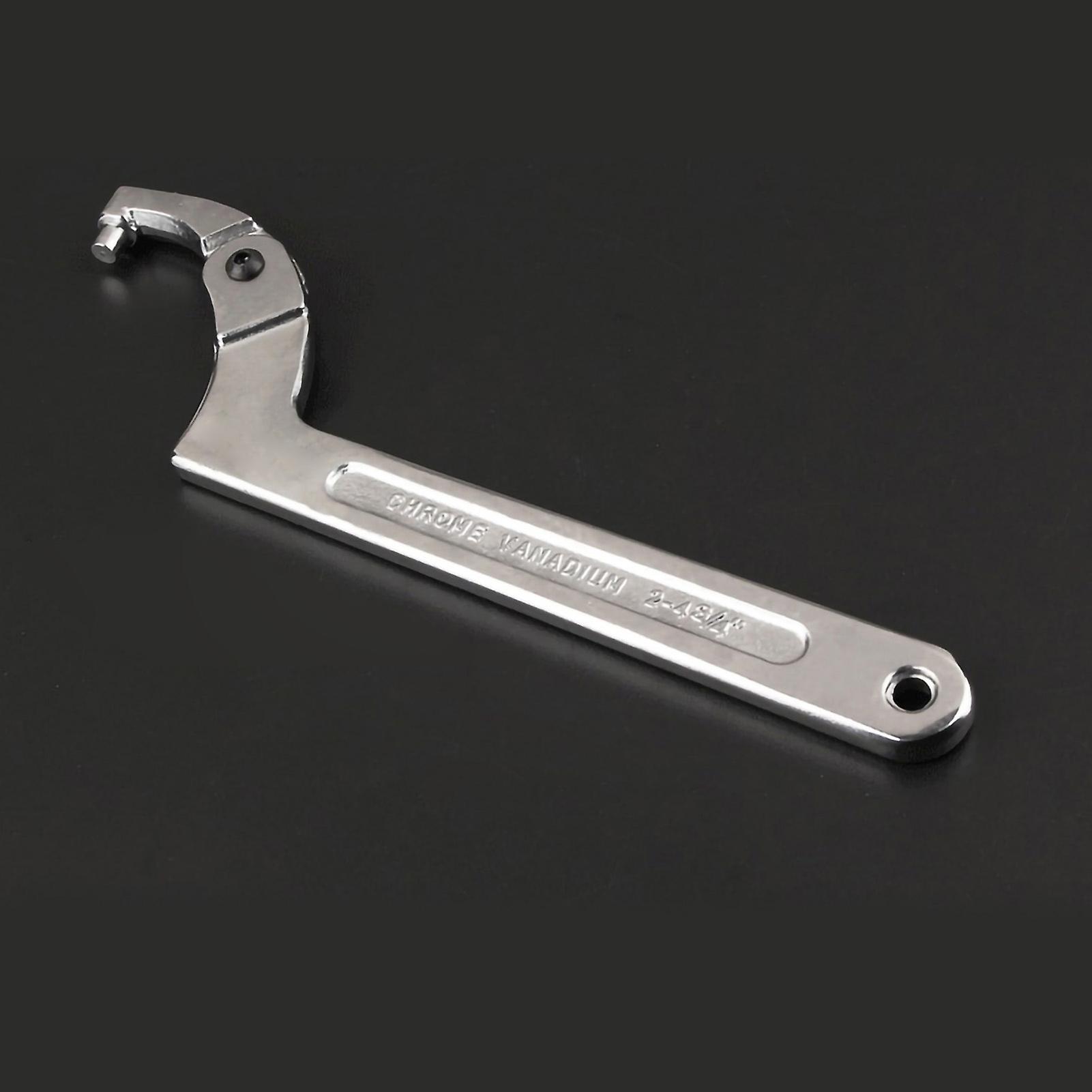 Rankomu Multifunctional Hook Wrench, Adjustable C Shape Movable Head Spanner Hand Repair Tool, Round Head 3/4‑2in (19‑51mm)