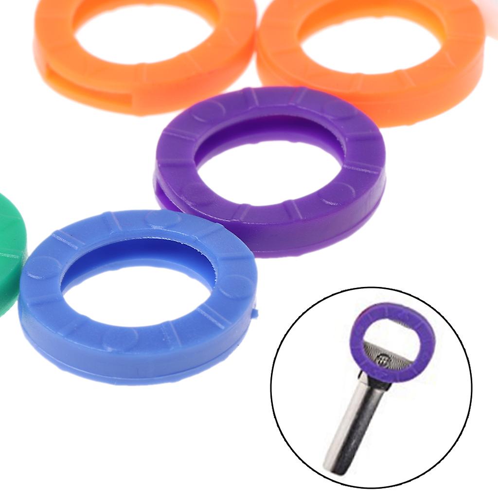 24Pcs Plastic for Key Cap Tag Sleeve Rings Identifier Label ID Perfect Coding Sy