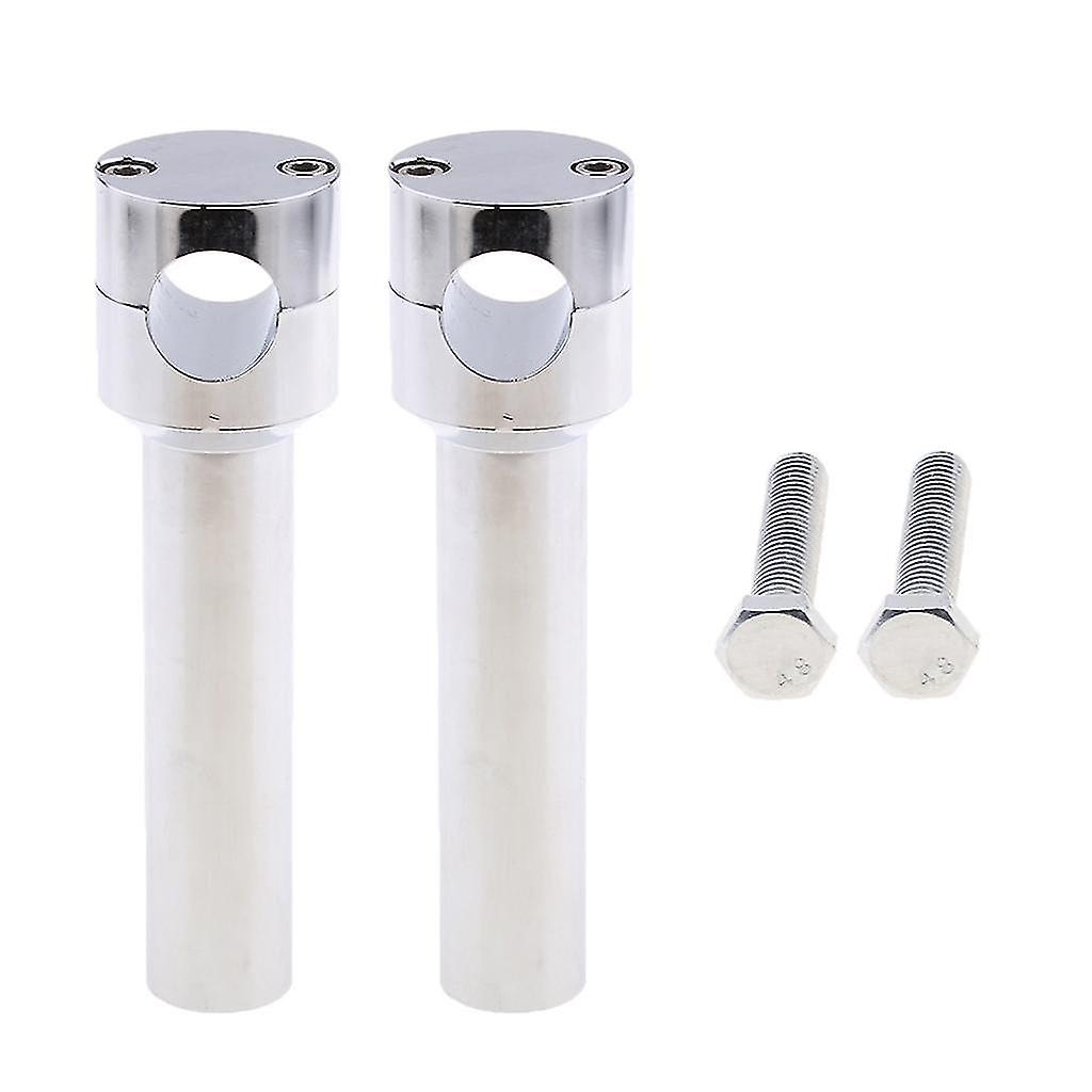 Chrome Motorcycle Billet Handlebar 1" Risers Bars Mount Clamp For Harley