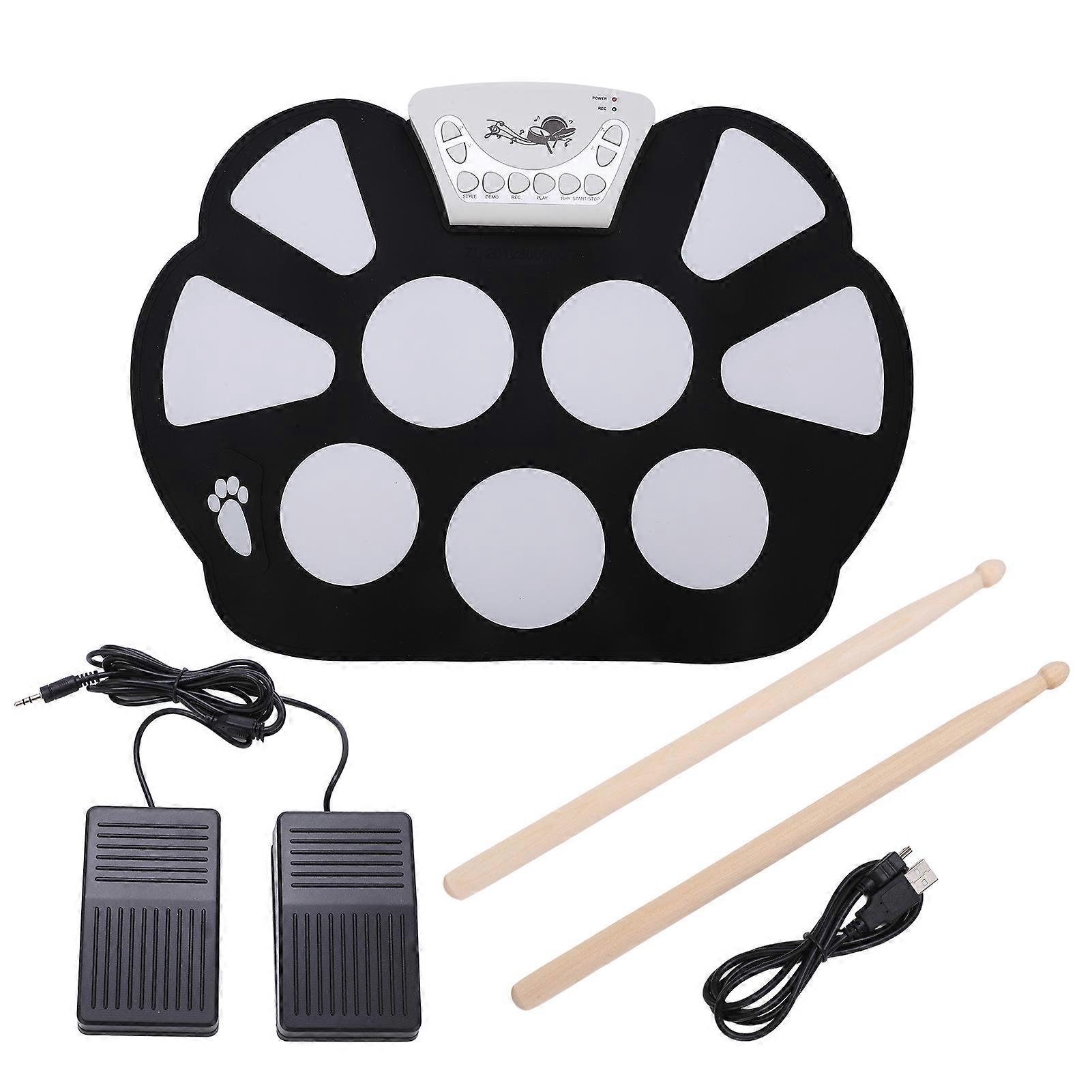 Roll Up Drum Kit 9 Pads Portable Electronic Drumsets Drums Practice Pad for Beginner Kids