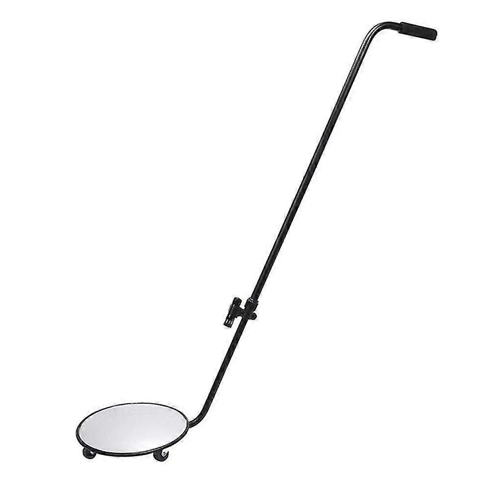 Under Vehicle Inspection Mirror - 12-inch Diameter Security Mirror With Wheels And Led Light
