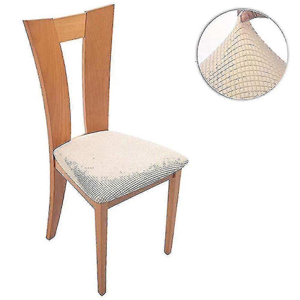 6pcsストレッチジャカードチェアシートカバー、取り外し可能な椅子シートクッション