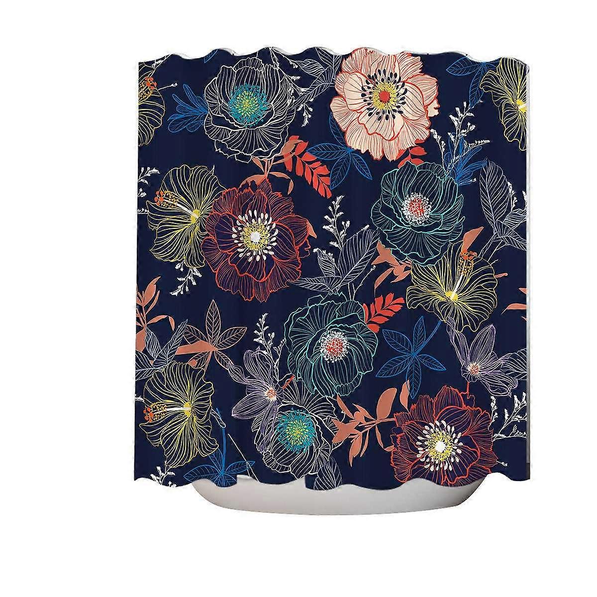 Multi Colored Flowers Shower Curtain