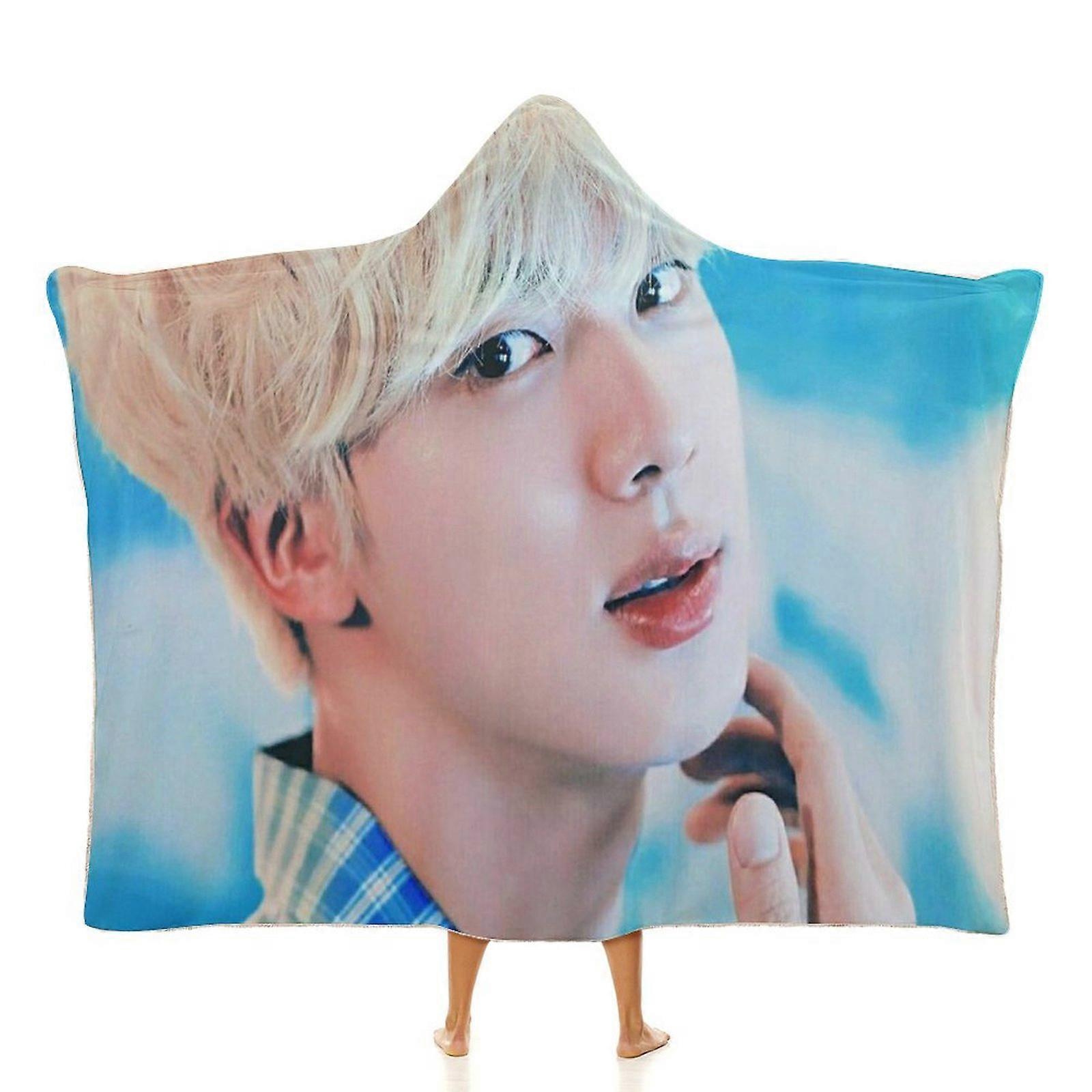 BTS Jin (36) Blanket Wearable Cartoon Cosplay Hoodie Throw Blanket