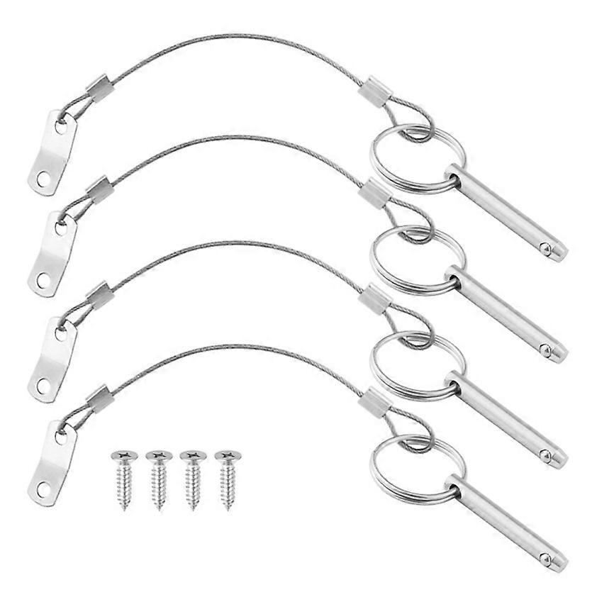 Bimini Top Pin Quick Release Pin 4 PIECES of Quick Release Pin Full 316 Stainless Steel Bimini Top